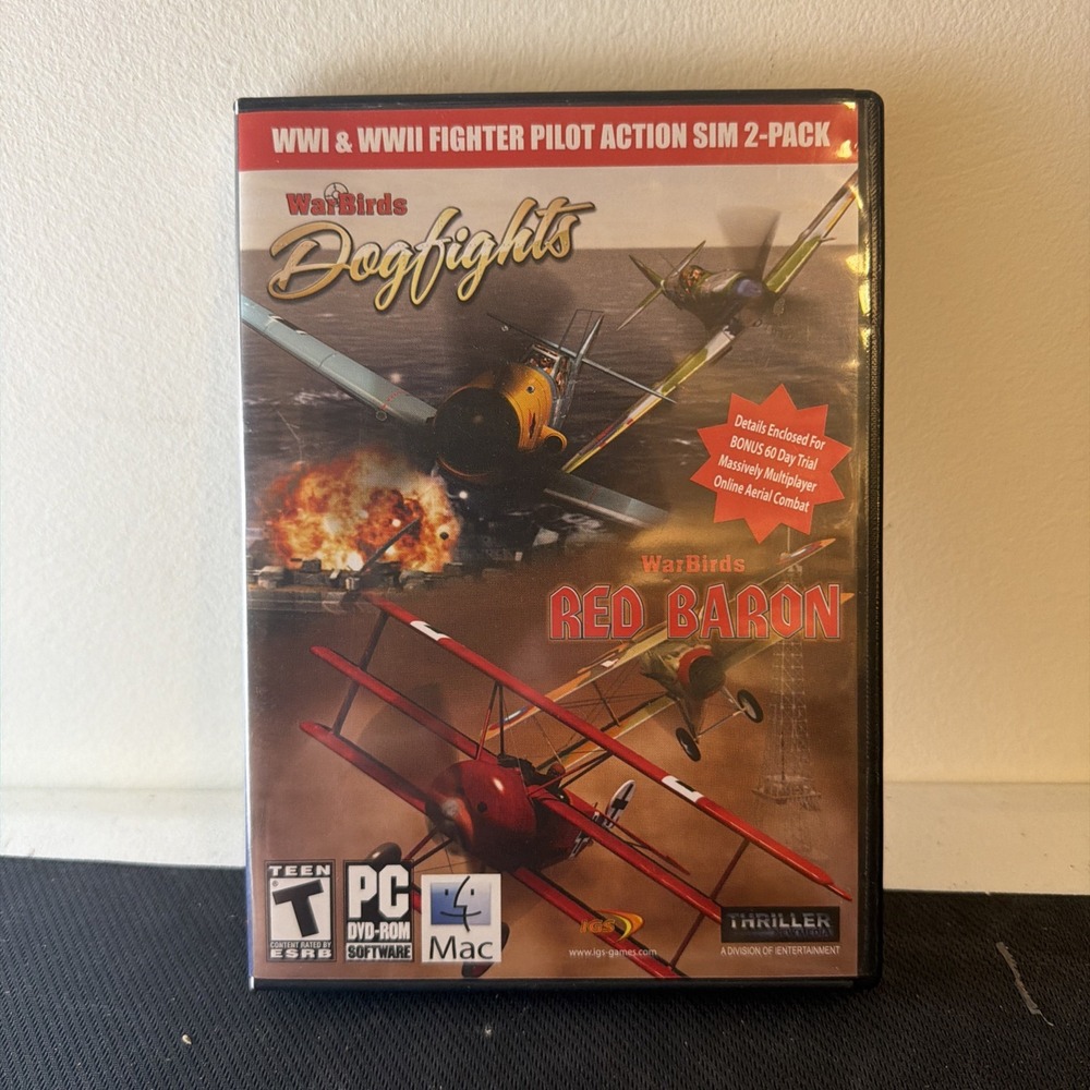 Dogfights And Red Baron PC Game Rare CIB PC/MAC. Includes Book Inside Case